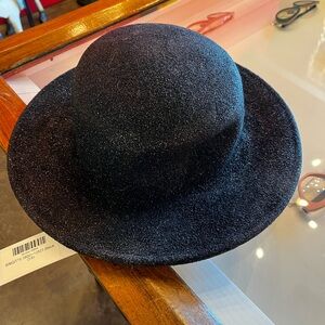 Eugenia Kim Black glitter Wool sun Hat